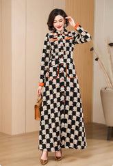 Luxury Checkered Wool-Blend Coat